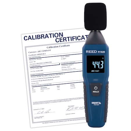 Reed Instruments REED Sound Level Meter, Bluetooth Smart Series, includes ISO Certificate R1620-NIST